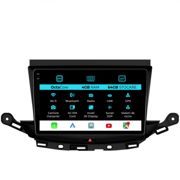 Navigatie Dedicata Opel Astra K (2016 - 2020), 2K, 4Gb Ram, 64Gb stocare, Carplay