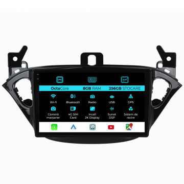 Navigatie Dedicata Opel Corsa E Adam (2012-2019), 2K, 8Gb Ram, 256Gb Stocare, Carplay