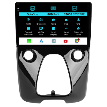 Navigatie Dedicata Peugeot 108 Citroen C1 Toyota Aygo (2014 - 2022), 9Inch, 8Gb Ram, 256Gb Stocare, Carplay