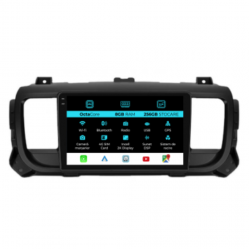 Navigatie Dedicata Peugeot Expert   Citroen Jumpy 3 (2016-2021), 2K, 8Gb Ram, 256Gb Stocare, Carplay