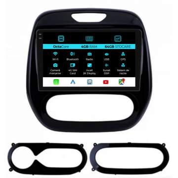Navigatie Dedicata Renault Captur (2013-2020), 2K, 4Gb Ram, 64Gb Stocare, CarPlay