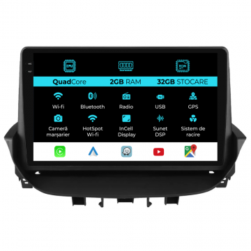 Navigatie Dedicata Renault Laguna (2001-2007), 9Inch, 2Gb Ram, 32Gb Stocare, Carplay