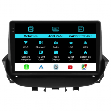 Navigatie Dedicata Renault Laguna (2001-2007), 9Inch, 4Gb Ram, 64Gb Stocare, Carplay