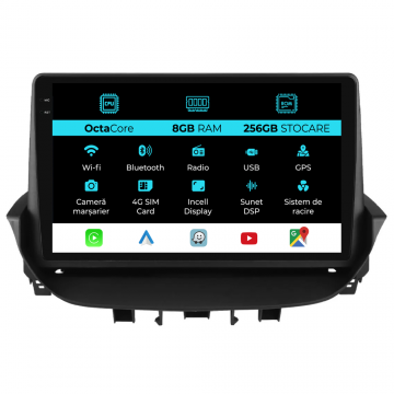 Navigatie Dedicata Renault Laguna (2001-2007), 9Inch, 8Gb Ram, 256Gb Stocare, Carplay