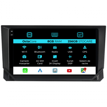 Navigatie Dedicata Seat Ibiza (2017 - 2025), 2K, 8Gb Ram, 256Gb Stocare, Carplay