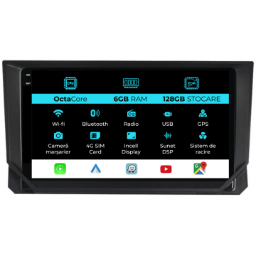 Navigatie Dedicata Seat Ibiza (2017 - 2025), 9Inch, 6Gb Ram, 128Gb Stocare, Carplay