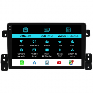 Navigatie Dedicata Suzuki Grand Vitara 3 (2005-2015), 2K, 8Gb Ram, 256Gb Stocare, Carplay