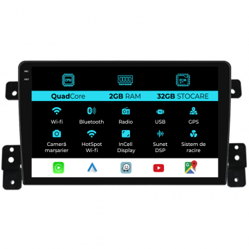Navigatie Dedicata Suzuki Grand Vitara 3 (2005-2015), 9Inch, 2Gb Ram, 32Gb Stocare, Carplay