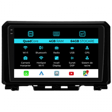 Navigatie Dedicata Suzuki Jimny (2018-2023),QuadCore, 9Inch, 4Gb Ram, 64Gb Stocare, Carplay