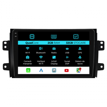 Navigatie Dedicata Suzuki SX4 (2006-2012), 9Inch 2Gb Ram, 32Gb Stocare, Carplay