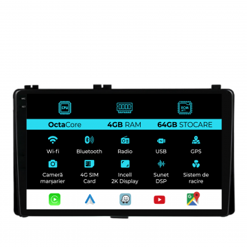 Navigatie Dedicata Toyota Auris, Corolla (2015-2019), 2K, 4Gb Ram, 64Gb stocare, Carplay