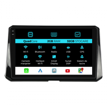 Navigatie Dedicata Toyota Corolla (2019-2025), 10Inch, 2Gb Ram, 32Gb Stocare, Carplay