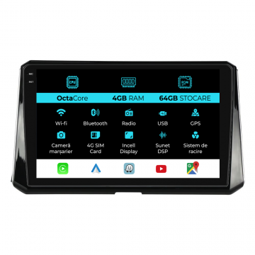 Navigatie Dedicata Toyota Corolla (2019-2025), 10Inch, 4Gb Ram, 64Gb Stocare, Carplay