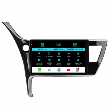 Navigatie Dedicata Toyota Corolla, Auris (2017-2020), 10Inch, 8Gb Ram, 256Gb Stocare, Carplay