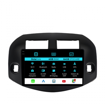 Navigatie Dedicata Toyota Rav 4 (2006-2013), 2K, 4Gb Ram, 64Gb Stocare, Carplay