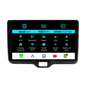 Navigatie Dedicata Toyota Yaris P21 (2020-2025),QuadCore, 10 Inch, 4Gb Ram, 64Gb Stocare, Carplay