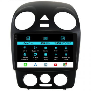 Navigatie Dedicata Volkswagen New Beetle (2004-2011), 9Inch, 6Gb Ram, 128Gb Stocare, Carplay