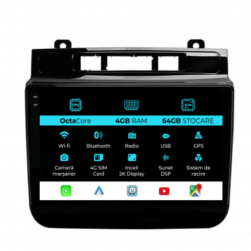 Navigatie Dedicata Volkswagen Touareg (2010-2018), 2K, 4Gb Ram, 64Gb Stocare, Carplay