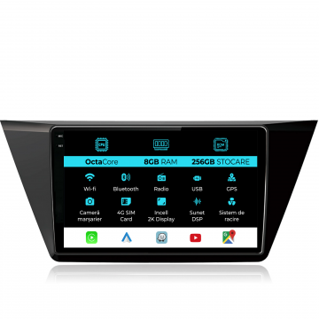 Navigatie Dedicata Volkswagen Touran (2015-2020), 2K, 8Gb Ram, 256Gb Stocare, Carplay