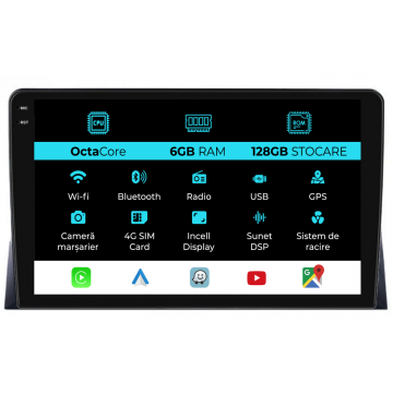 Navigatie Dedicata Volkswagen Transporter, Multivan (2003-2015), 9Inch, 6Gb Ram, 128Gb Stocare, Carplay