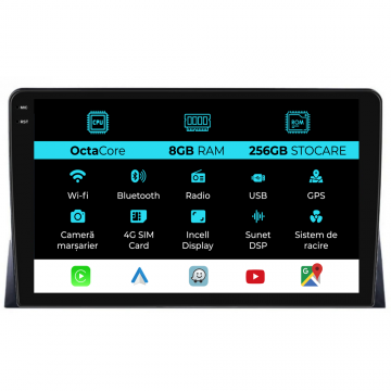Navigatie Dedicata Volkswagen Transporter, Multivan (2003-2015), 9Inch, 8Gb Ram, 256Gb Stocare, Carplay