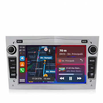 Navigatie Android Dedicata Opel,QuadCore, 7Inch, 4Gb Ram, 64Gb stocare, Carplay, Argintiu