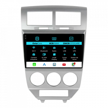 Navigatie Dedicata Dogde Caliber (2006-2010), 9Inch, 8Gb Ram, 256Gb Stocare, Carplay
