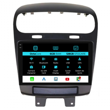 Navigatie Dedicata Fiat Freemont (2011-2020), 9Inch, 6Gb Ram, 128Gb Stocare, Carplay