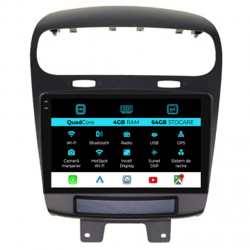 Navigatie Dedicata Fiat Freemont (2011-2020),QuadCore, 9Inch, 4Gb Ram, 64Gb Stocare, Carplay