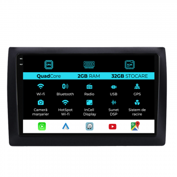 Navigatie Dedicata Fiat Stilo (2001-2011), 9Inch, 2Gb Ram, 32Gb Stocare, Carplay