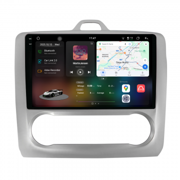 Navigatie Dedicata Ford Focus (2004-2012), 2K, 12Gb Ram, 256Gb Stocare, Carplay, Clima automata