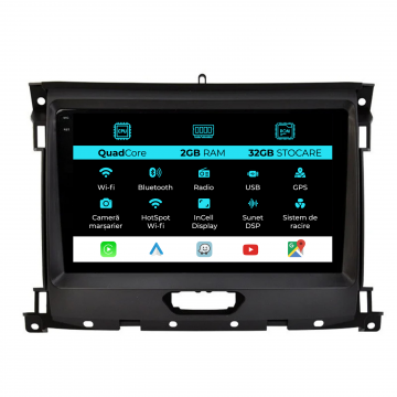 Navigatie Dedicata Ford Ranger (2015-2020), 9Inch, 2Gb Ram, 32Gb Stocare, Carplay