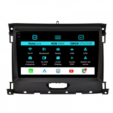 Navigatie Dedicata Ford Ranger (2015-2020), 9Inch, 6Gb Ram, 128Gb Stocare, Carplay