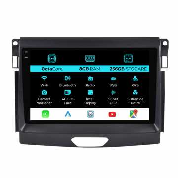 Navigatie Dedicata Ford Ranger (2015-2020), 9Inch, 8Gb Ram, 256Gb Stocare, Carplay