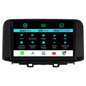 Navigatie Dedicata Hyundai Kona (2017-2023), 10Inch, 2Gb Ram, 32Gb Stocare, Carplay