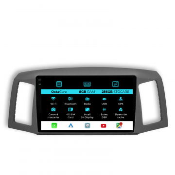Navigatie Dedicata Jeep Grand Cherokee (2004-2007), 2K, 8Gb Ram, 256Gb Stocare, Carplay