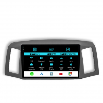Navigatie Dedicata Jeep Grand Cherokee (2004-2007),QuadCore, 10Inch, 4Gb Ram, 64Gb Stocare, Carplay