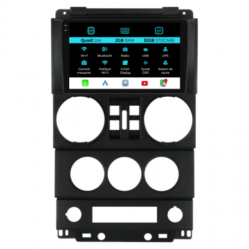 Navigatie Dedicata Jeep Wrangler Rubicon (2008-2010), 9Inch, 2Gb Ram, 32Gb Stocare, Carplay
