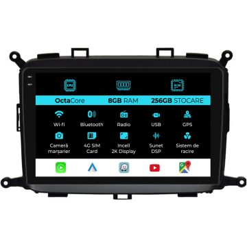 Navigatie Dedicata Kia Carens (2012-2017), 2K, 8Gb Ram, 256Gb Stocare, Carplay