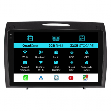 Navigatie Dedicata Mercedes SLK (2004-2011), 9Inch, 2Gb Ram, 32Gb Stocare, Carplay