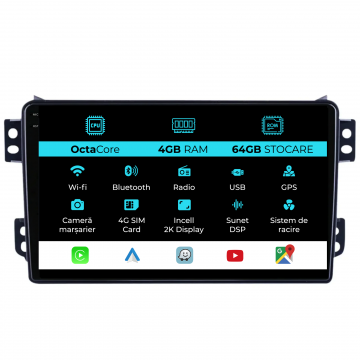 Navigatie Dedicata Opel Agila (2007-2014), 2K, 4Gb Ram, 64Gb Stocare, Carplay