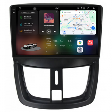 Navigatie Dedicata Peugeot 207 (2006-2015), 2K, 12Gb Ram, 256Gb Stocare, Carplay