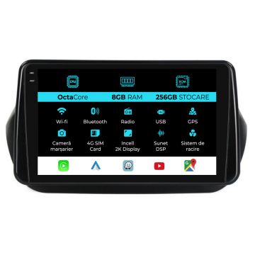 Navigatie Dedicata Peugeot Bipper (2008-2017), 2K, 8Gb Ram, 256Gb Stocare, Carplay