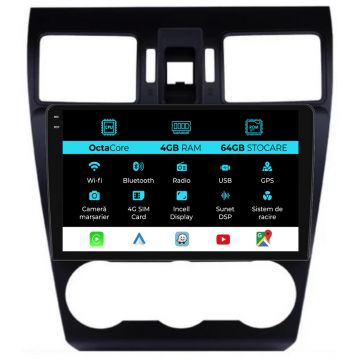 Navigatie Dedicata Subaru Forester (2012-2018), 9Inch, 4Gb Ram, 64Gb Stocare, Carplay