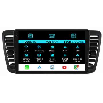 Navigatie Dedicata Subaru Legacy Outback (2004-2009), 9Inch, 4Gb Ram, 64Gb Stocare, Carplay