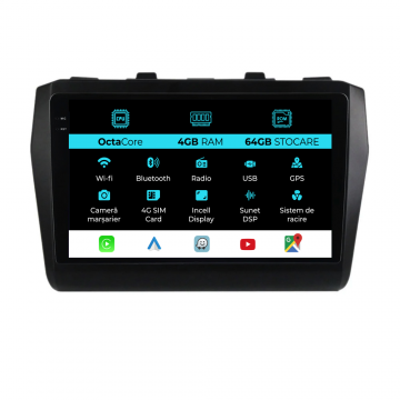 Navigatie Dedicata Suzuki Swift (2016-2022), 9Inch, 4Gb Ram, 64Gb Stocare, Carplay