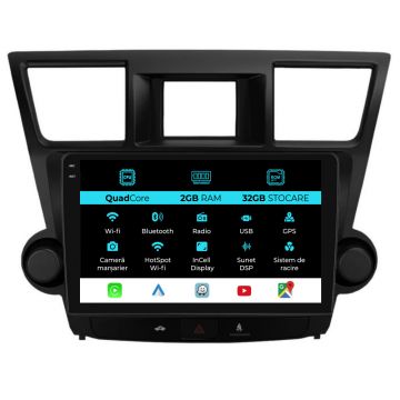Navigatie Dedicata Toyota Kluger (2008-2014), 10Inch, 2Gb Ram, 32Gb Stocare, Carplay