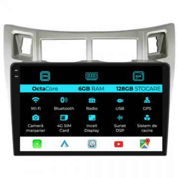 Navigatie Dedicata Toyota Yaris (2005-2011), 9Inch, 6Gb Ram, 128Gb Stocare, Carplay
