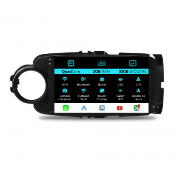 Navigatie Dedicata Toyota Yaris (2011-2018), 9Inch, 2Gb Ram, 32Gb Stocare, Carplay