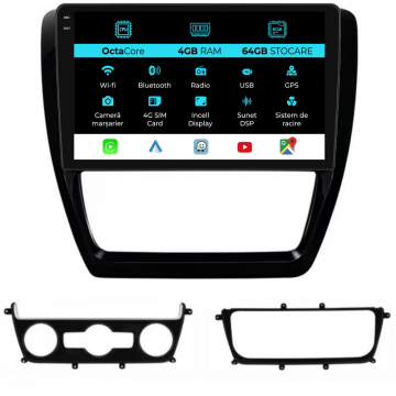 Navigatie Dedicata Volkswagen Jetta (2011-2018), 10Inch, 4Gb Ram, 64Gb Stocare, Carplay